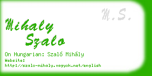 mihaly szalo business card