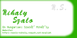 mihaly szalo business card